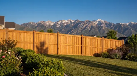 Wood fence installation in Lehi